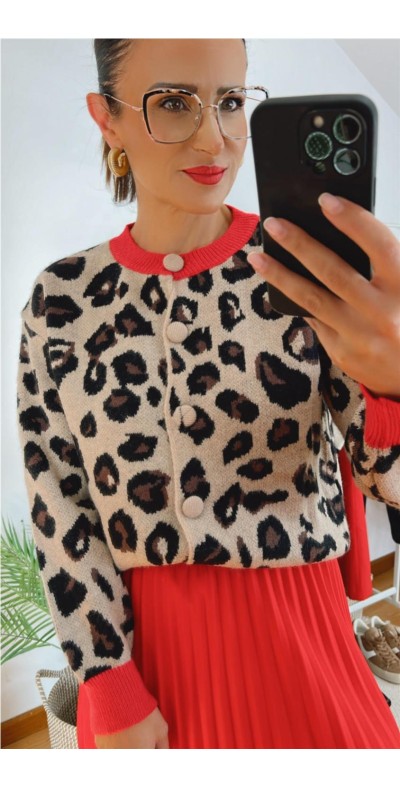 Chaqueta estampado print leopardo