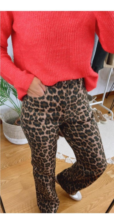 Pantalón leoparto camel