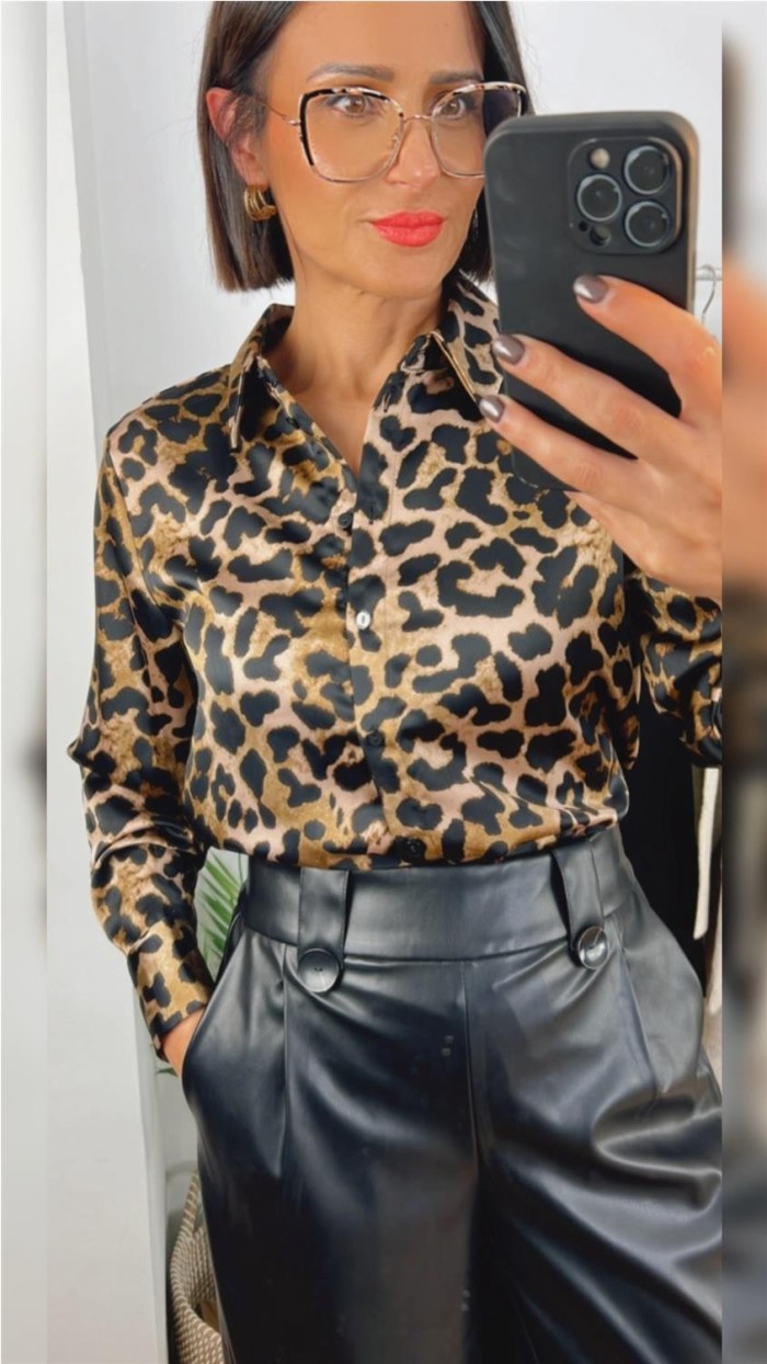 Camisa print leopardo