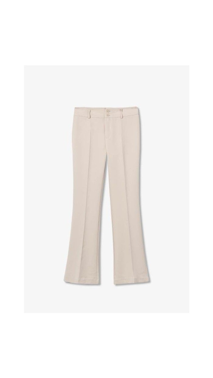 Pantalón campana beige y negro