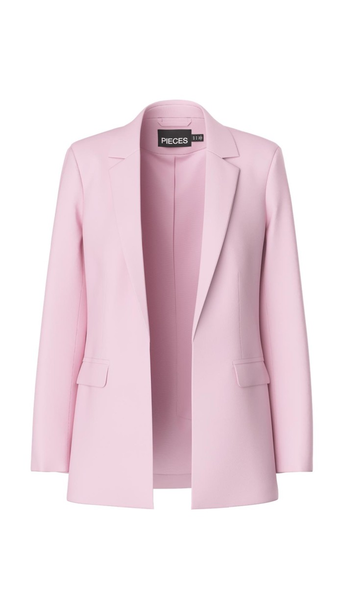 Blazer rosa entallada bolsillo con solapa