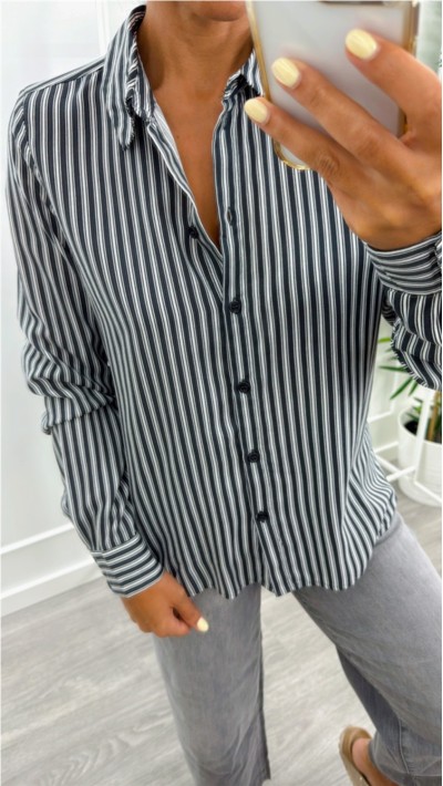 CAMISA DE RAYAS GRIS