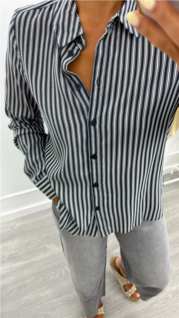 CAMISA DE RAYAS GRIS