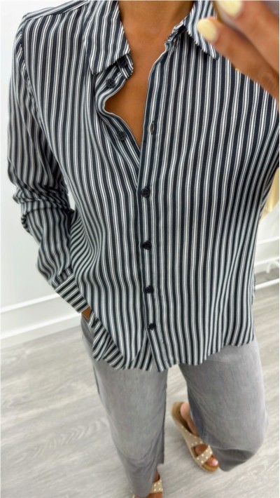 CAMISA DE RAYAS GRIS