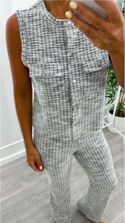 CHALECO TEJIDO  CHANEL GRIS