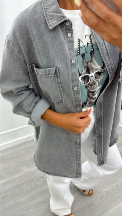 SOBRECAMISA GRIS LARGA
