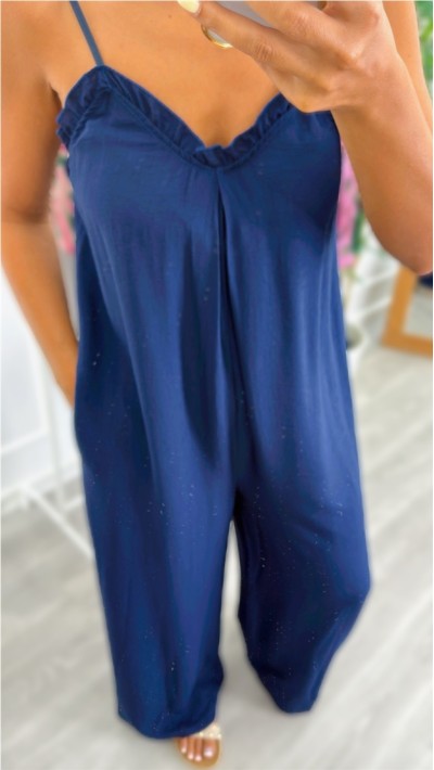 MONO TIRA FINA CON BOLSILLOS, NEGRO, AZUL MARINO Y BEIGE