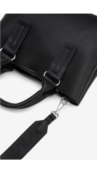 BOLSO CUADRADO TIRA BLANDORES NEGRO Y BEIGE