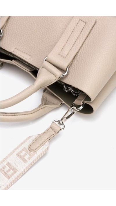 BOLSO CUADRADO TIRA BLANDORES NEGRO Y BEIGE