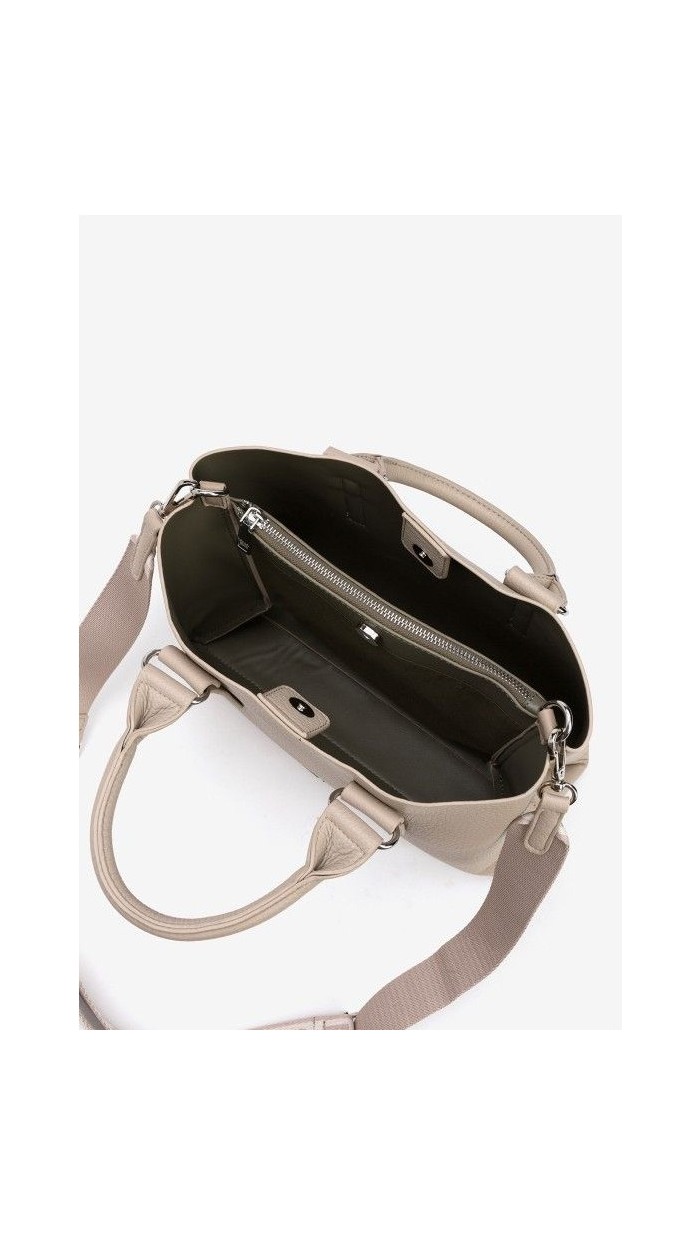 BOLSO CUADRADO TIRA BLANDORES NEGRO Y BEIGE