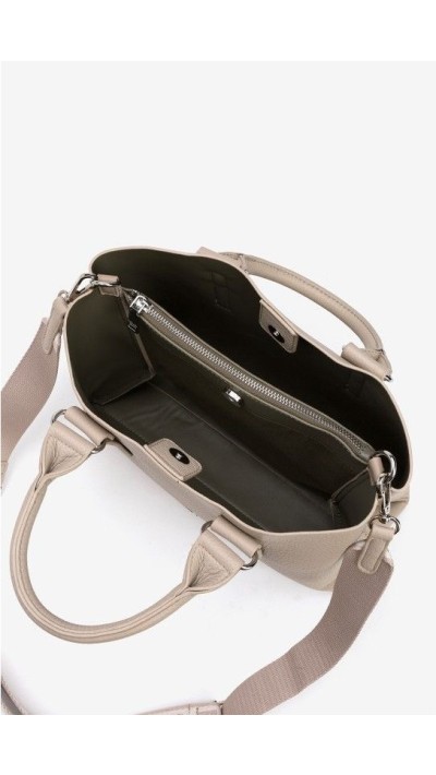 BOLSO CUADRADO TIRA BLANDORES NEGRO Y BEIGE