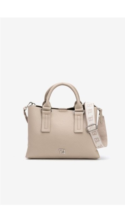 BOLSO CUADRADO TIRA BLANDORES NEGRO Y BEIGE