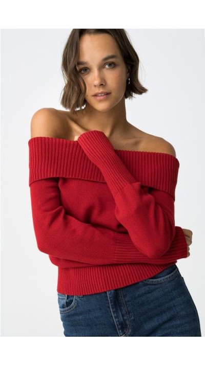 JERSEY CUELLO BARCO NEGRO Y ROJO