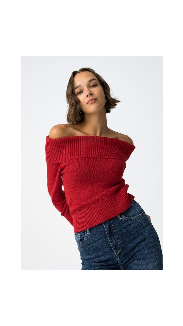 JERSEY CUELLO BARCO NEGRO Y ROJO