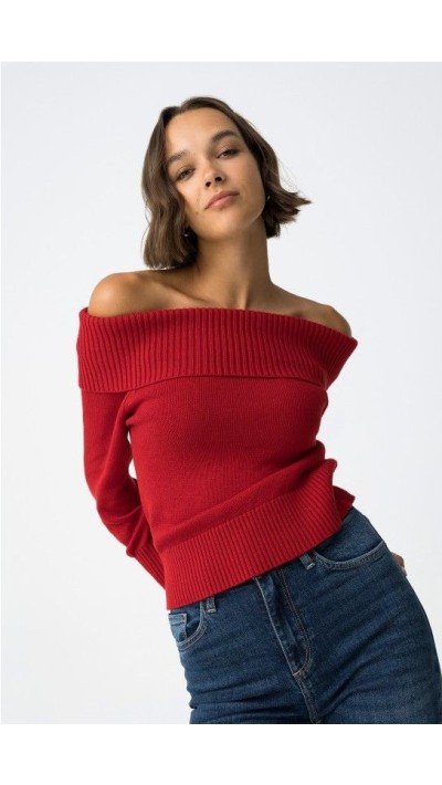 JERSEY CUELLO BARCO NEGRO Y ROJO