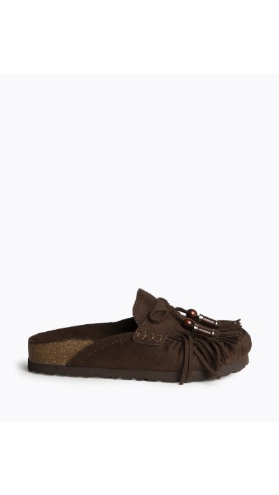 MULE INDIAN MARRÓN CHOCO Y CAMEL