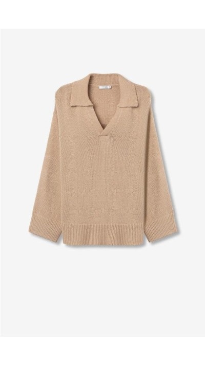 JERSEY CAMEL CUELLO CAMISERO