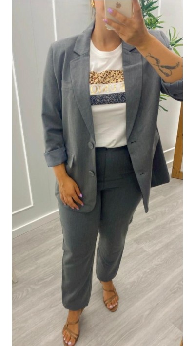 CHAQUETA TRAJE GRIS OVERSIZE