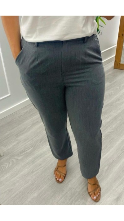 PANTALON TRAJE GRIS BOLSILLOS LATERALES, GOMA CINTURA 2