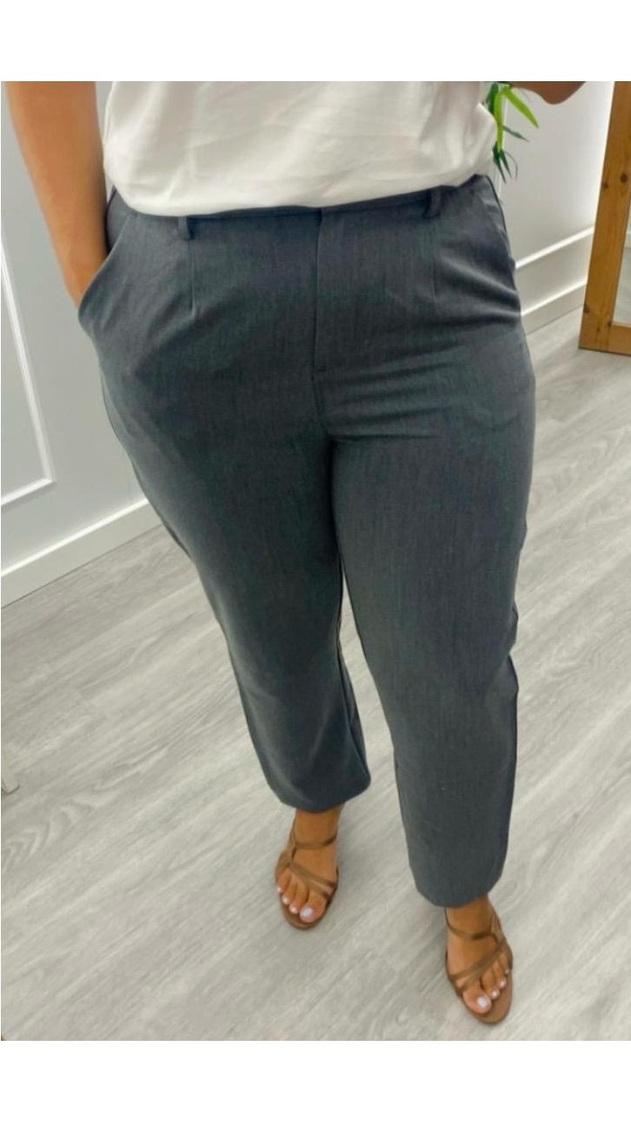 PANTALON TRAJE GRIS BOLSILLOS LATERALES, GOMA CINTURA
