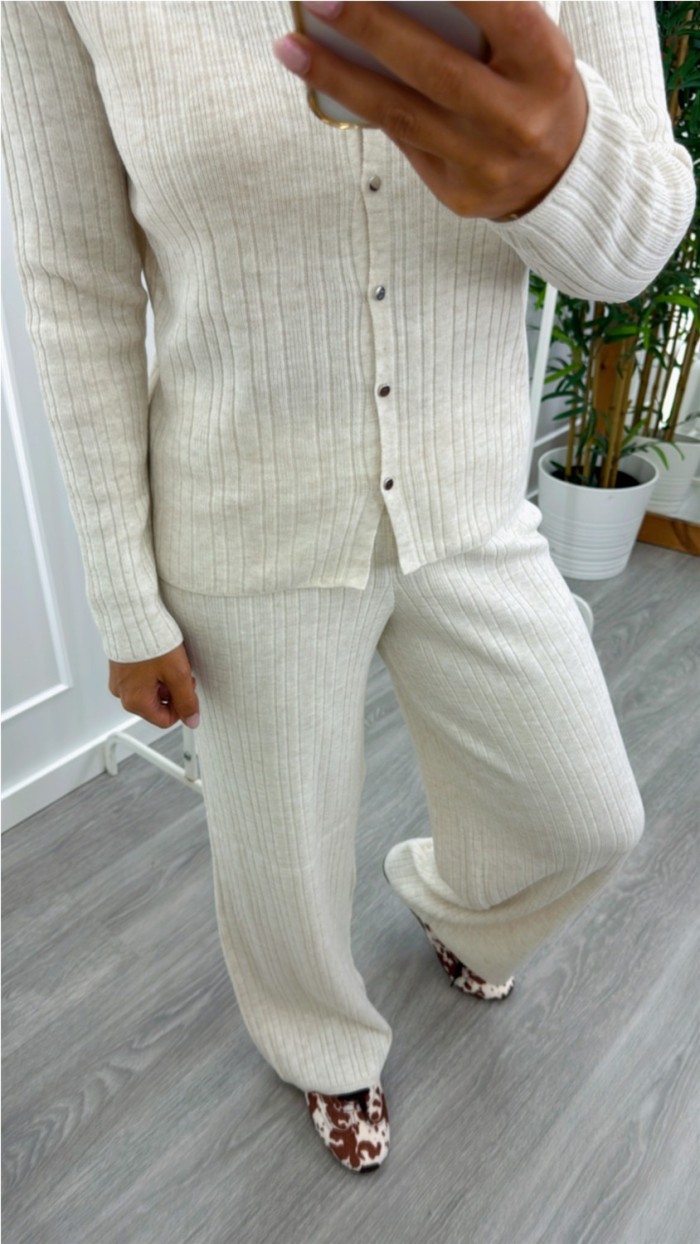 PANTALON PUNTO MARRON Y BEIGE PANTALON PUNTO MARRON Y BEIGE