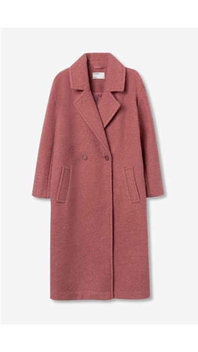 ABRIGO LARGO ROSA RIZADO