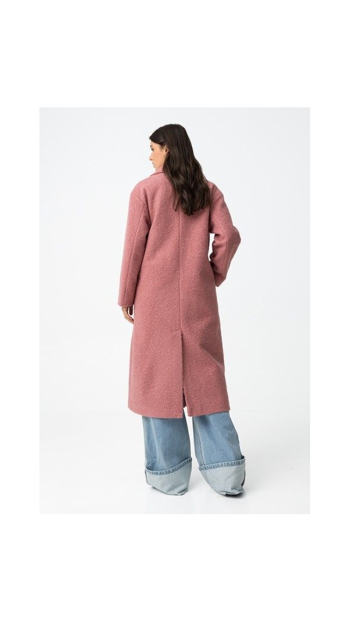 ABRIGO LARGO ROSA RIZADO ABRIGO LARGO ROSA RIZADO