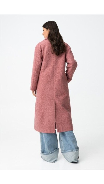 ABRIGO LARGO ROSA RIZADO