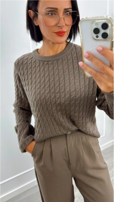 jersey ochos color topo, punto muy suave