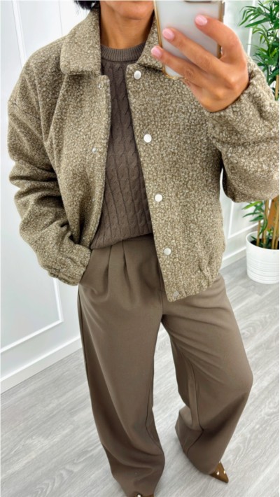 pantalon pinzas color topo tela 2