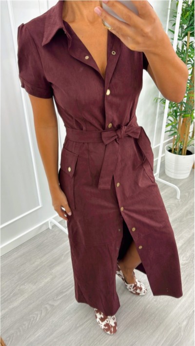 VESTIDO LARGO BURDEOS