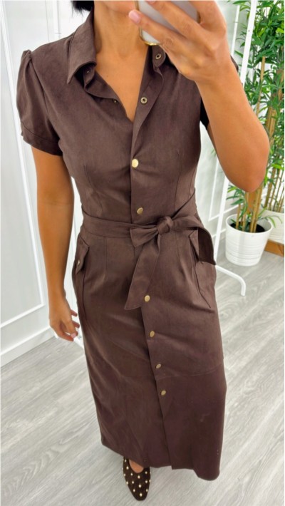 VESTIDO LARGO MARRON