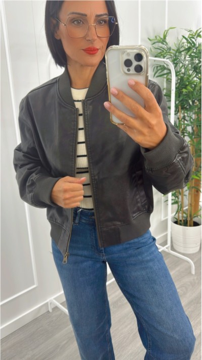 bomber polipiel marrón choco