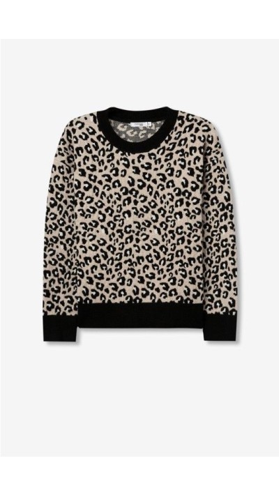 jersey punto suave print leopardo negro 2