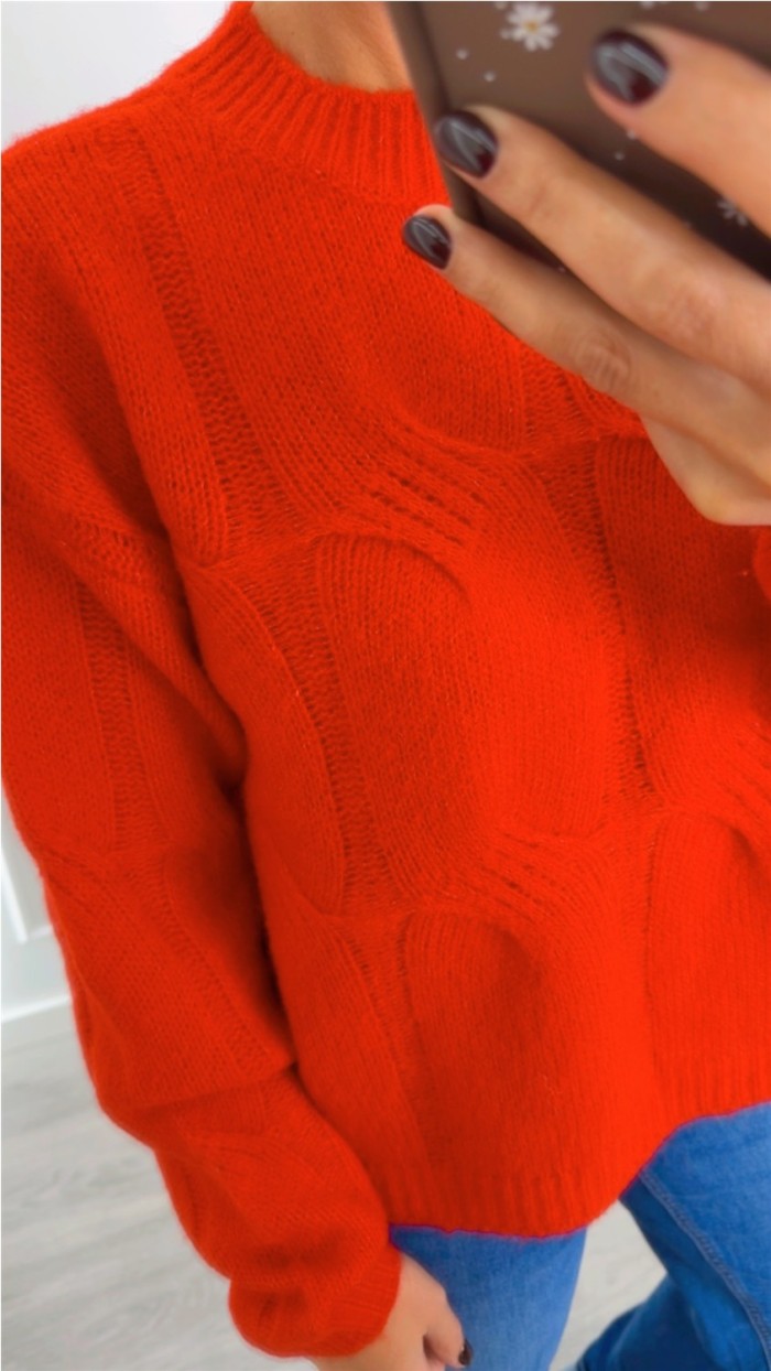 jersey rojo ochos tejido suave