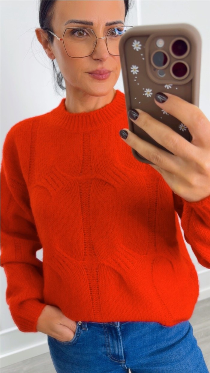 jersey rojo ochos tejido suave