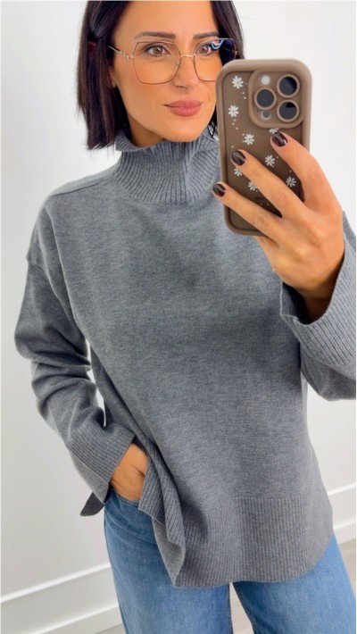 jersey basic cuello corte lateral