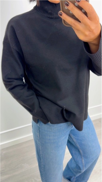 jersey basic cuello corte lateral