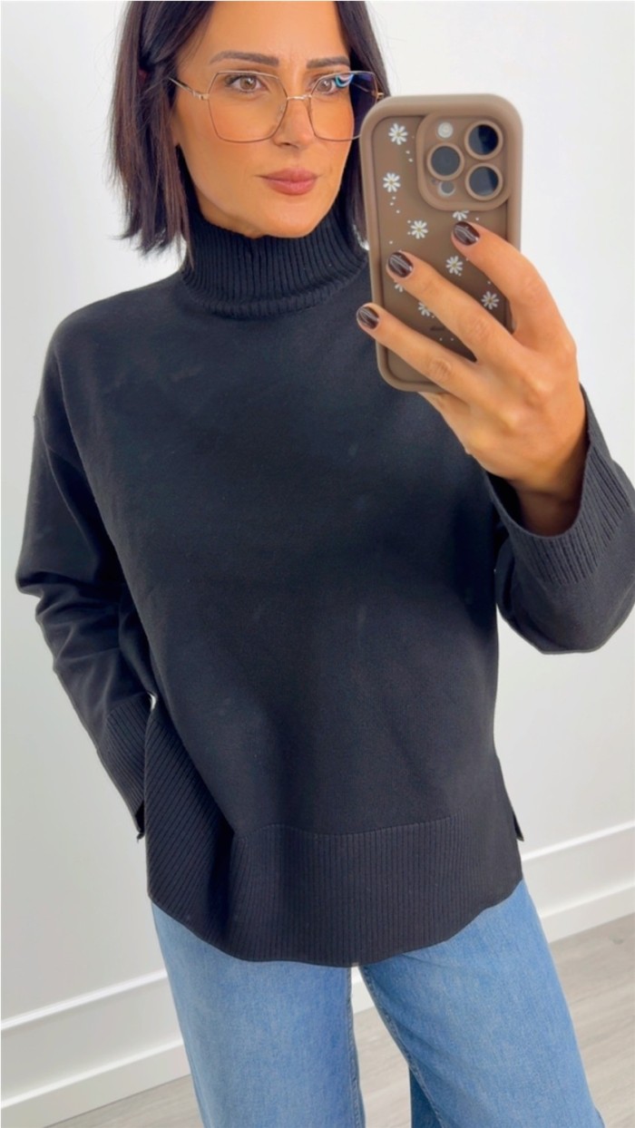 jersey basic cuello corte lateral