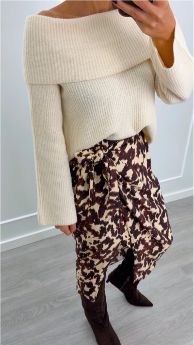 falda estampado vaca pareo goma en cintura 2