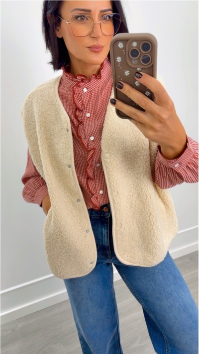 CHALECO BORREGUILLO BEIGE