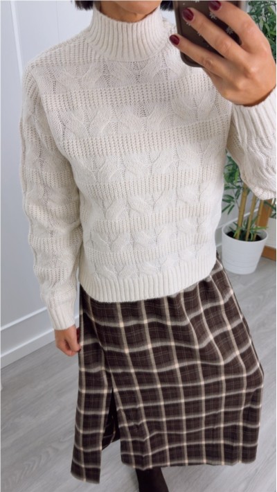 falda cuadros marrón chocolate