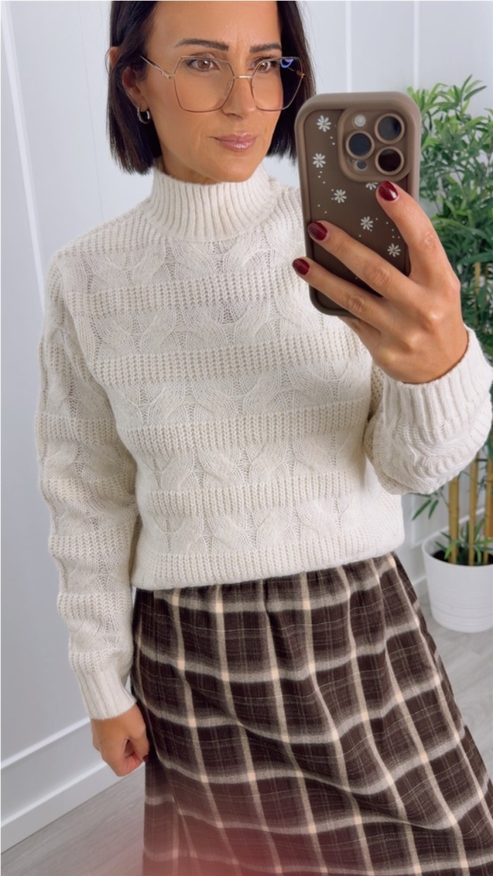 falda cuadros marrón chocolate