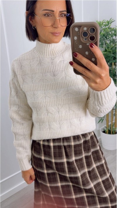 falda cuadros marrón chocolate