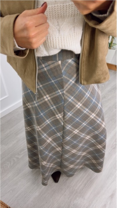 falda de cuadros corte evasse