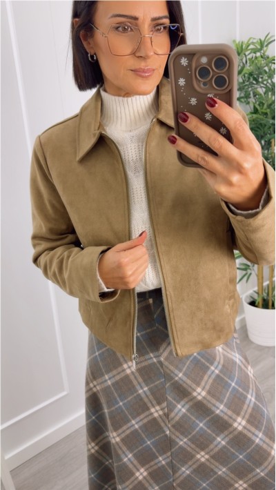 chaqueta ante cremallera