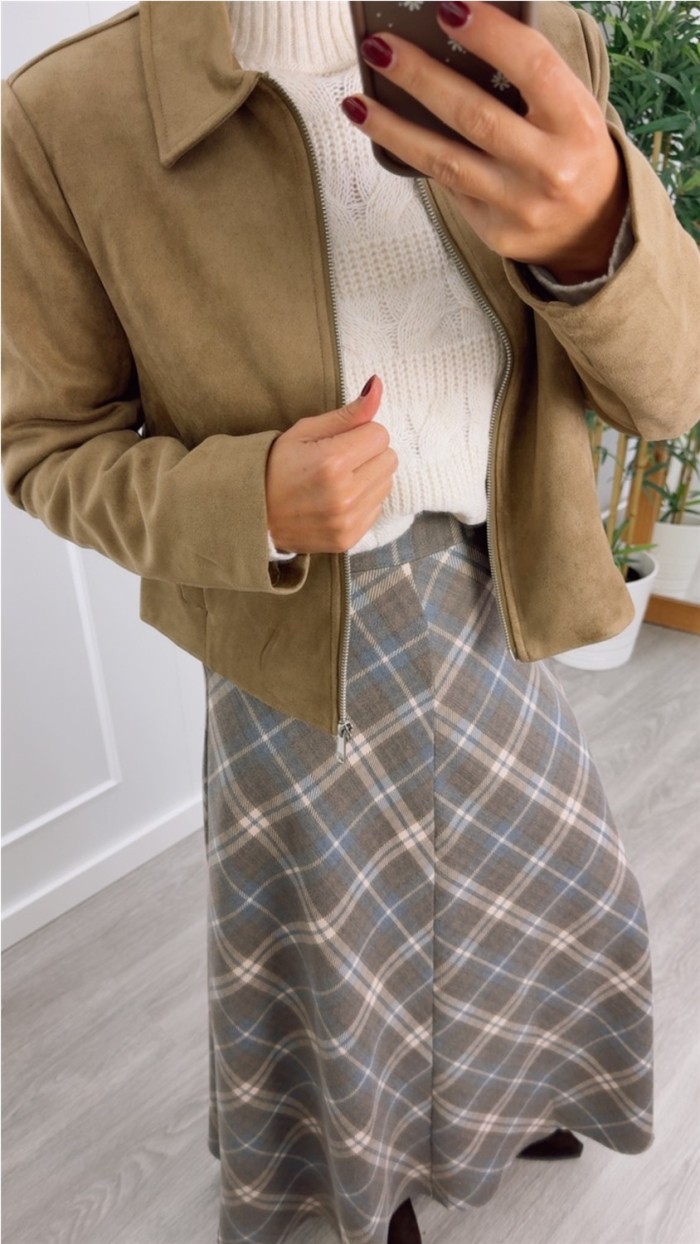 chaqueta ante cremallera