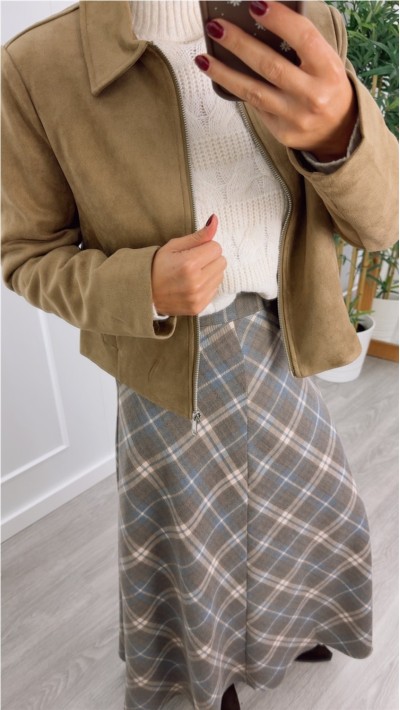 chaqueta ante cremallera