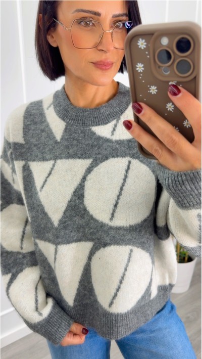 JERSEY FONDO GRIS PALABLA LOVE EN BLANCO