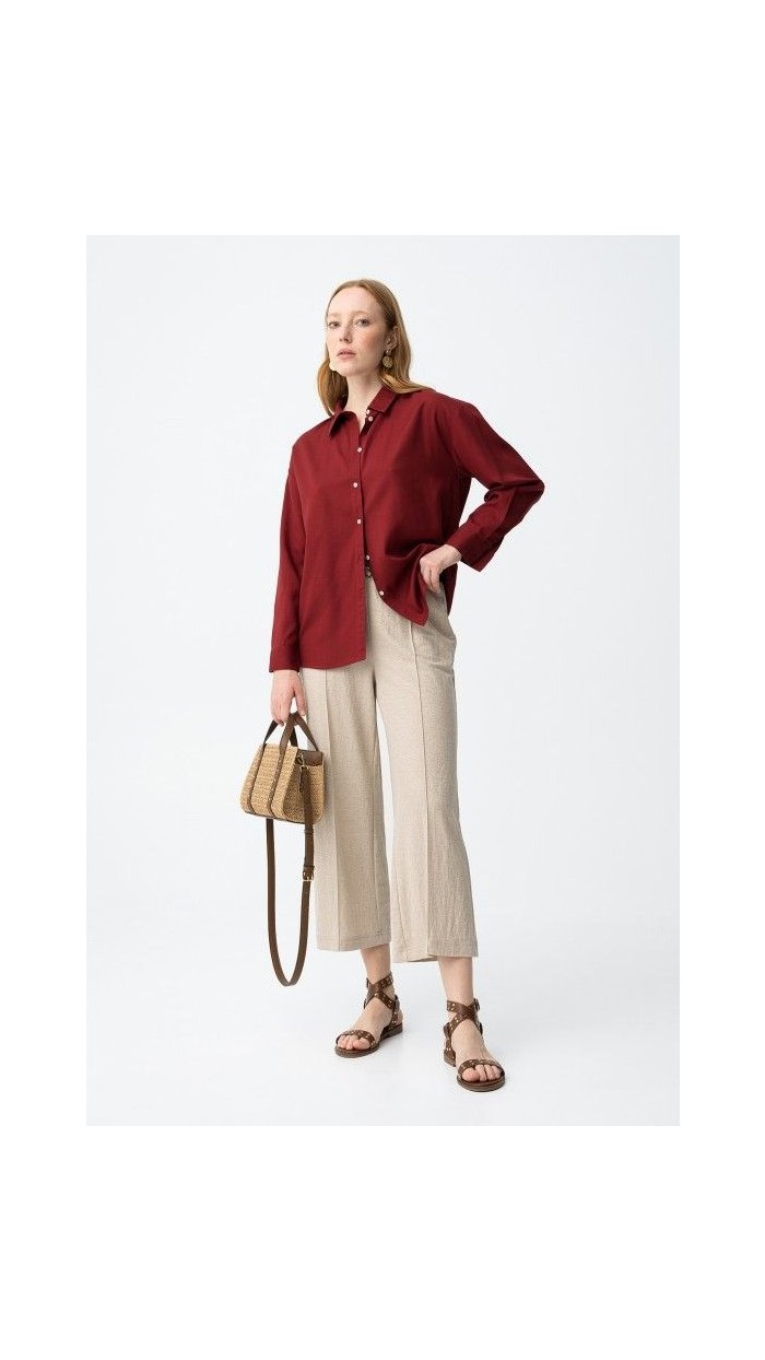 pantalón culotte fluído negro y beige